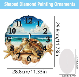 Diamond Painting Leuchtende Uhr Schildkröte